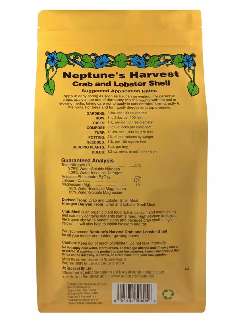 Neptune's Harvest Crab & Lobster Shell Plant Food, 4 Pound 4 Neptune's Harvest Crab & Lobster Shell Plant Food, 4 Pound - Image 2