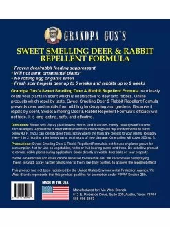 Grandpa Gus's Deer & Rabbit Repellent Spray 10 Grandpa Gus's Deer & Rabbit Repellent Spray -Plant Care Shop 8612427 05V 3 4