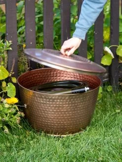 Hammered Copper Hose Pot With Lid -Plant Care Shop 8613311 0010