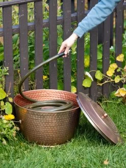 Hammered Copper Hose Pot With Lid -Plant Care Shop 8613311 0012